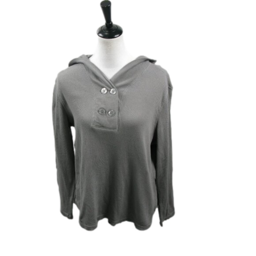 D & Co. Gray Long Sleeve Hooded Top Size Large